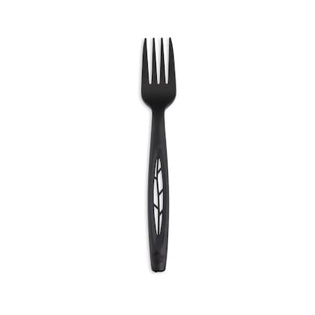 Stalk Market CPLA Compostable Heavy Weight 6.5 in. Fork, Black, 1000PK CPLA-002-B